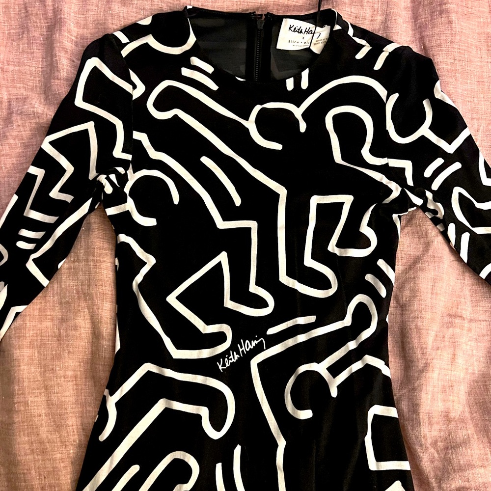 Alice + Olivia Keith Haring Black & White Dress